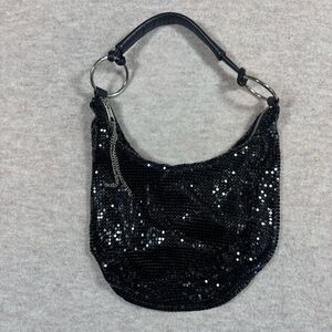 Vintage Black Sequin Hobo Bag
